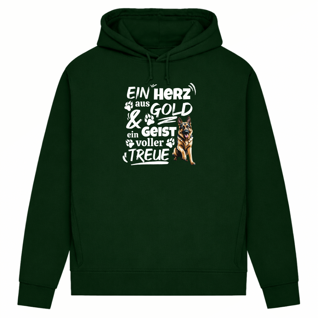 Herz aus Gold– Hoodie aus Bio-Baumwolle für Damen
