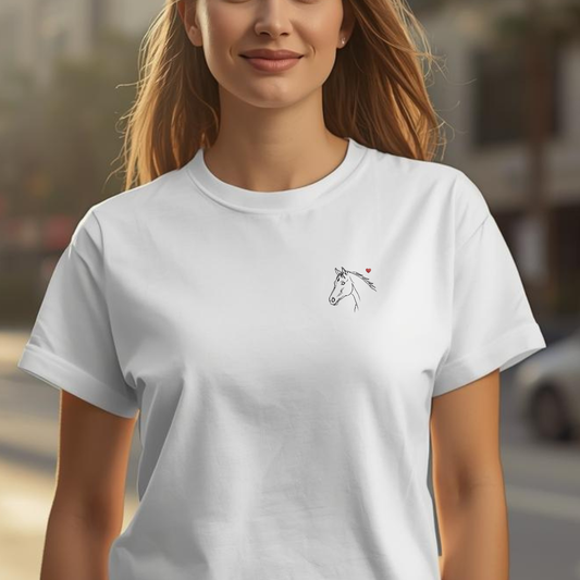 Herzenspferd - T-Shirt für Damen | Brustmotiv