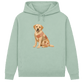 Labrador Damen Bio-Hoodie – Vintage-Patchwork-Look mit Herz