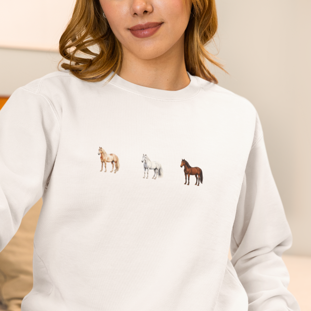 Pferde Trio - Bio-Sweatshirt für Damen