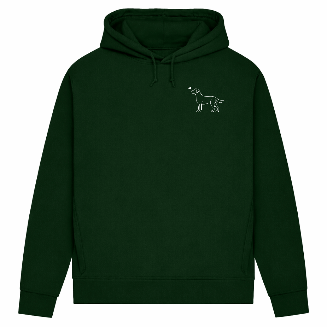 Labrador mit Herz– Hoodie aus Bio-Baumwolle für Damen