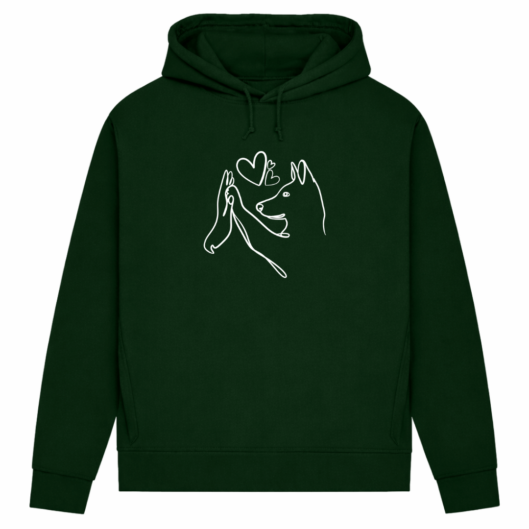 Wahre Liebe Stehohren– Hoodie aus Bio-Baumwolle für Damen