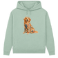 Golden Retriever Damen Bio-Hoodie – Patchwork-Look mit Herz