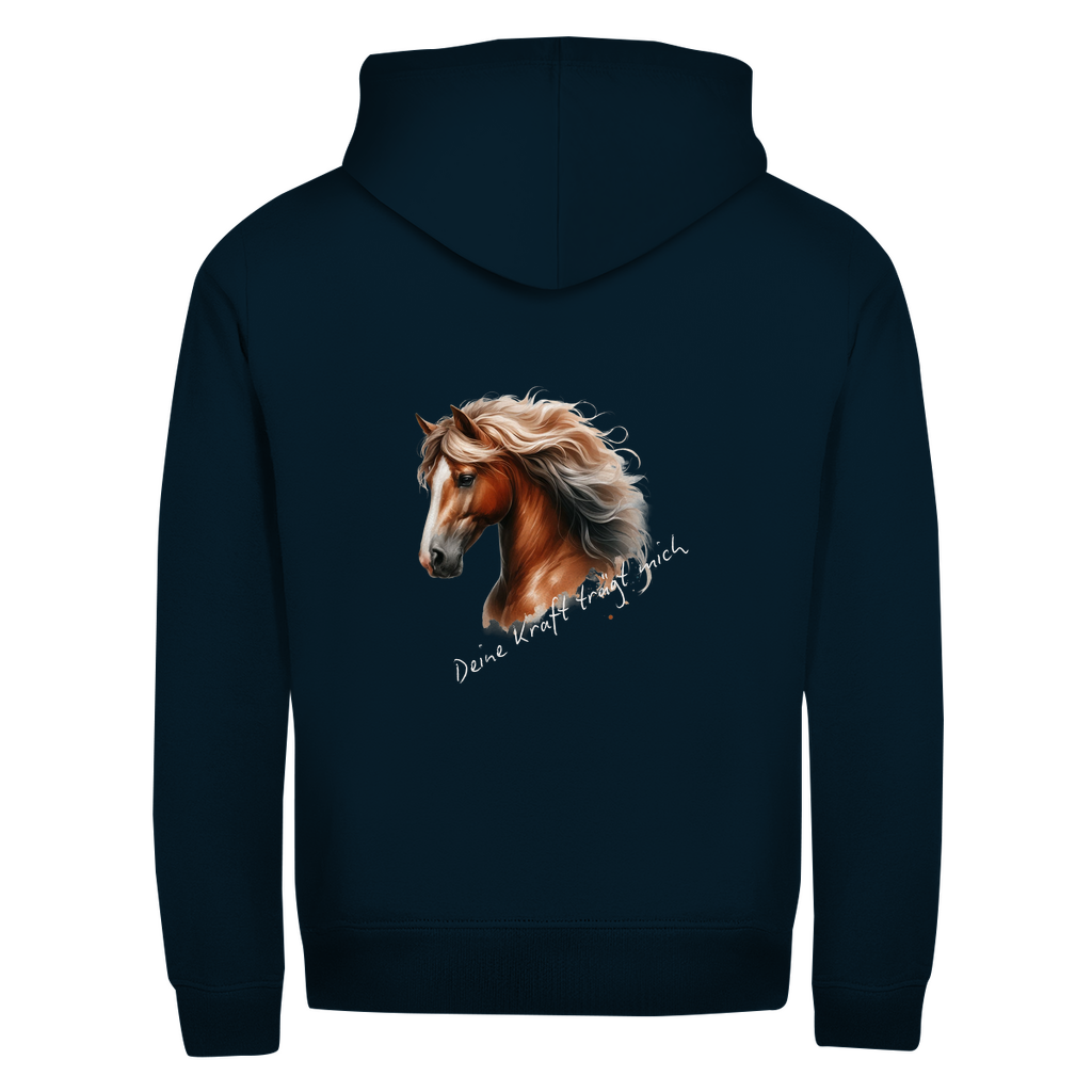 Kraft- Zipper-Hoodie Unisex | Rückendruck