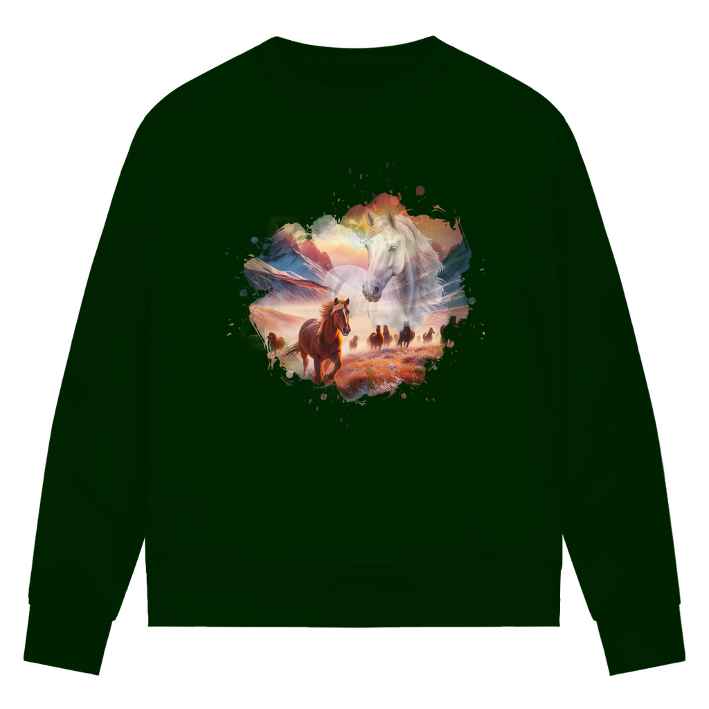 Liebe zu Pferden - Bio-Sweatshirt für Damen