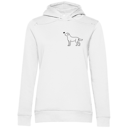 Labrador mit Herz - Bio-Hoodie für Damen