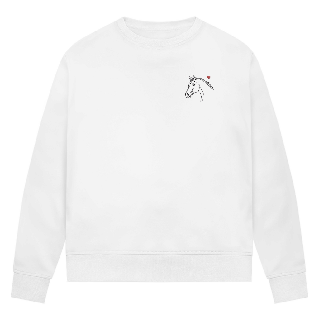 Herzenspferd - Bio-Sweatshirt für Damen |Brustmotiv