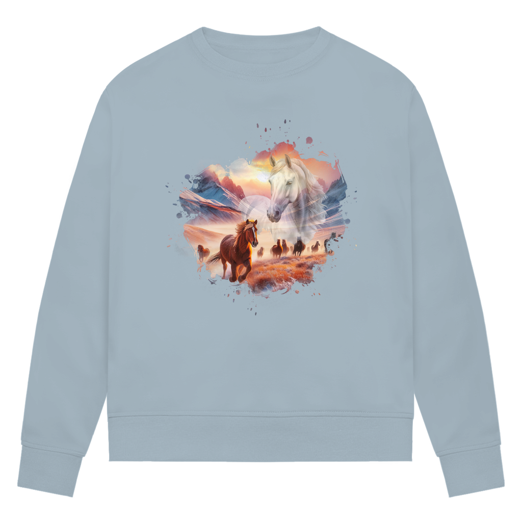 Liebe zu Pferden - Bio-Sweatshirt für Damen