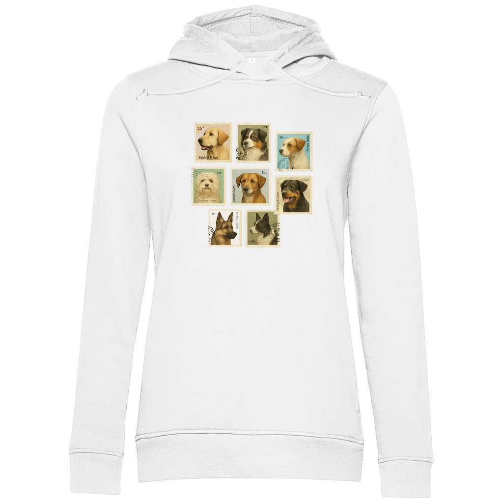 Briefmarken - Bio-Hoodie für Damen
