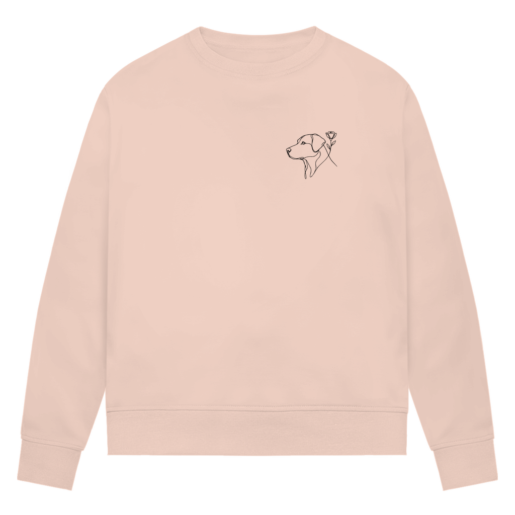 Paw & Flower Vibes - Bio-Sweatshirt für Damen |Brustmotiv
