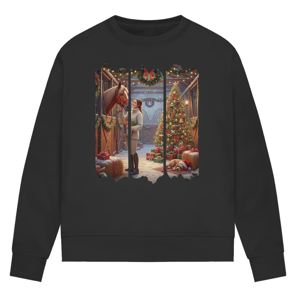 Weihnachtszauber im Stall - Bio-Sweatshirt für Damen