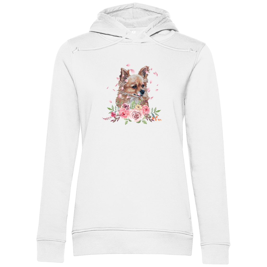 Flower Chihuahua - Bio-Hoodie für Damen