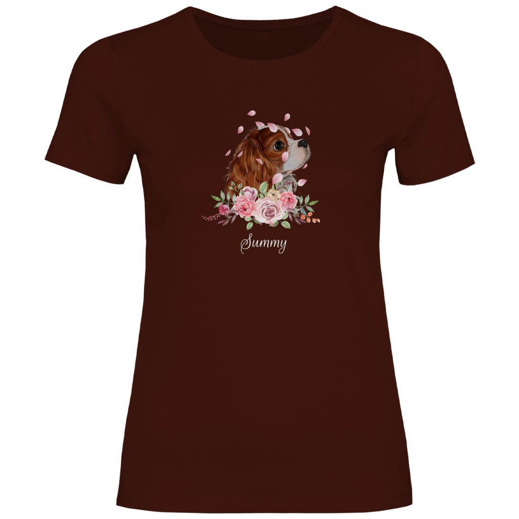 Flower Dog - T-Shirt für Damen - Dein Wunschtext