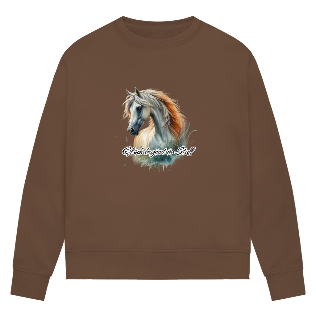 Glück beginnt im Stall - Bio-Sweatshirt für Damen