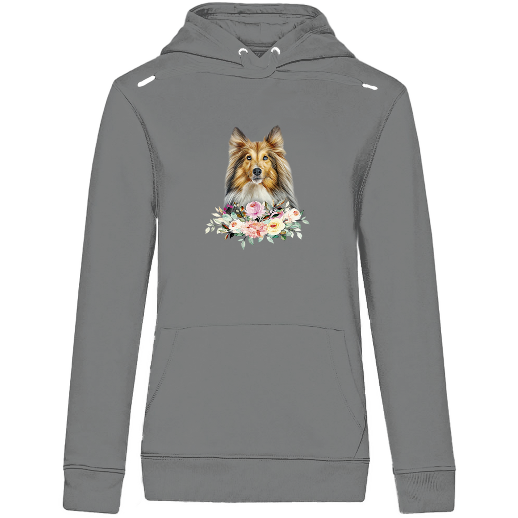 Flower Sheltie - Bio-Hoodie für Damen