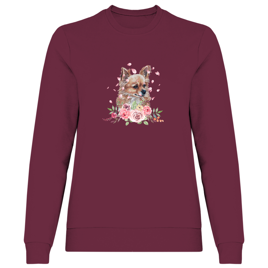 Flower Chihuahua - Sweatshirt für Damen