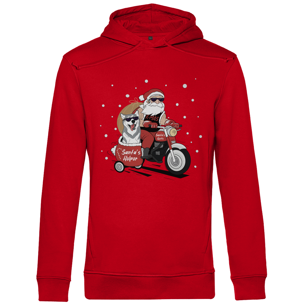 Biker Santat - Bio-Hoodie für Herren-Weihnachten