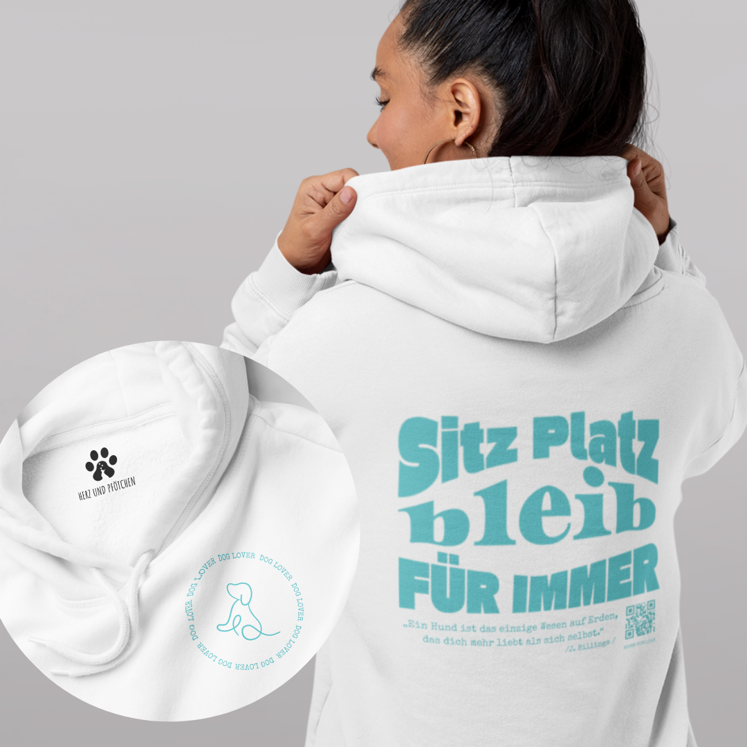 Dog Lover – Hoodie aus Bio-Baumwolle für Damen |Brustmotiv & Rückendruck