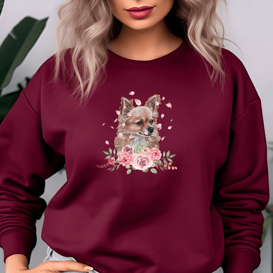 Flower Chihuahua - Bio-Sweatshirt für Damen