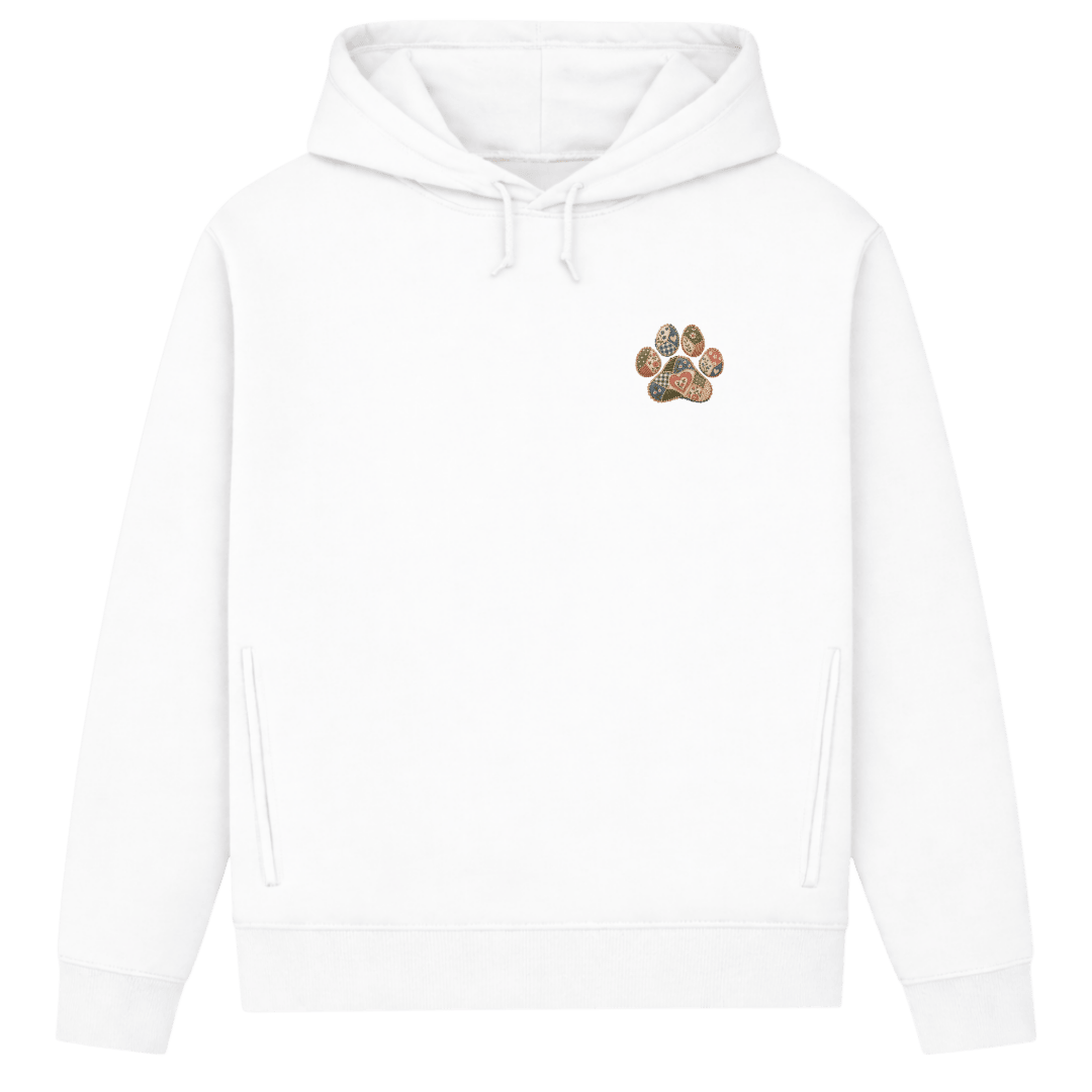 Damen Bio-Hoodie mit kleiner Patchwork-Pfote | Hundeliebe