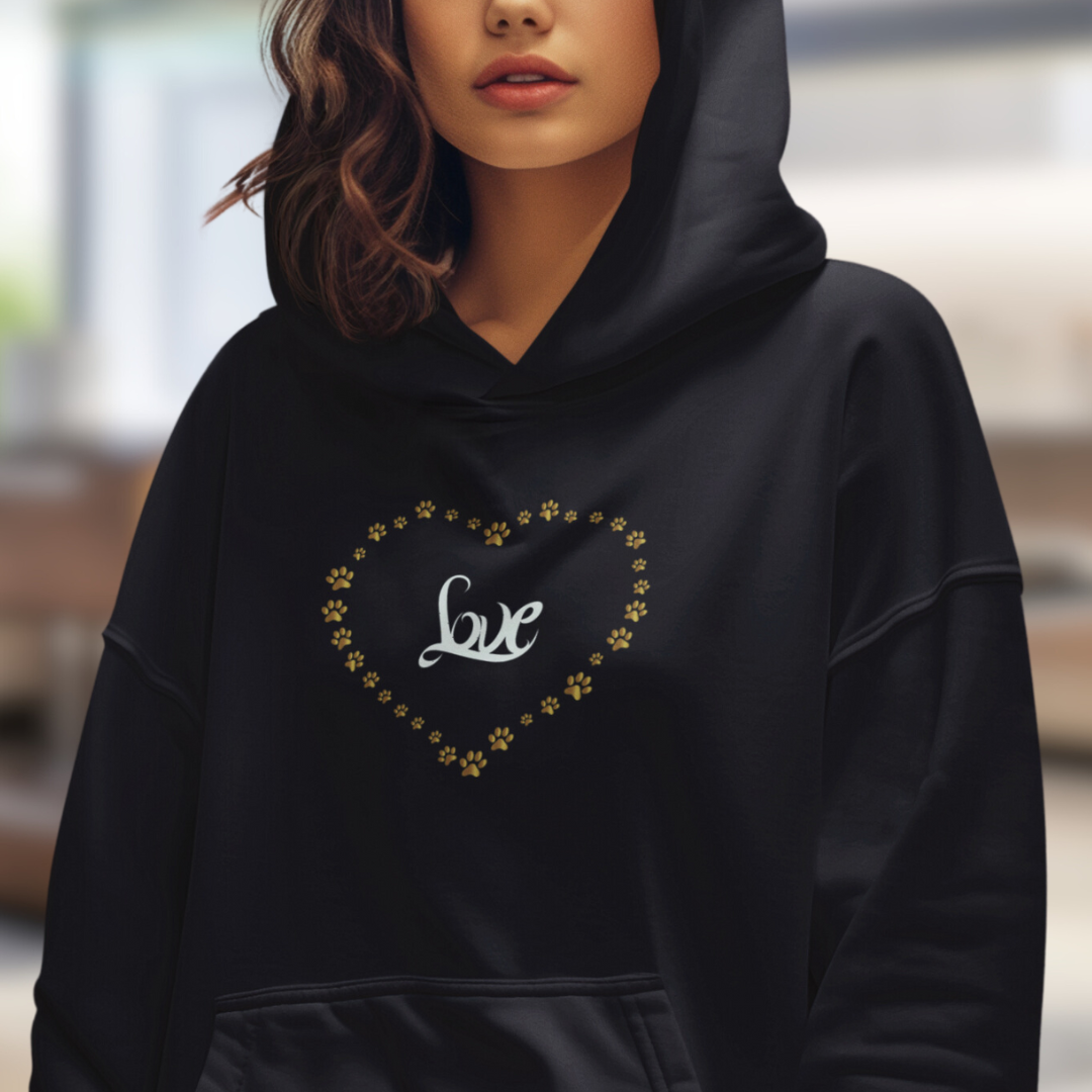 Pfötchenherz - Bio-Hoodie für Damen