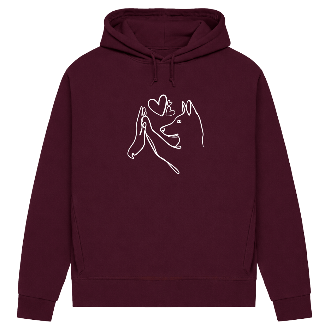 Wahre Liebe Stehohren– Hoodie aus Bio-Baumwolle für Damen