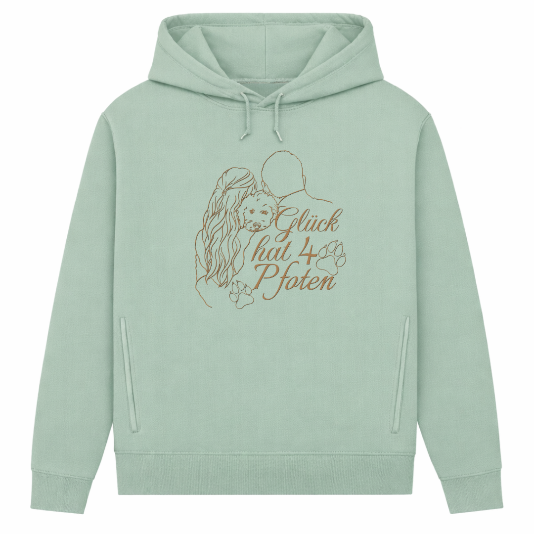 Vier Pfoten– Hoodie aus Bio-Baumwolle für Damen