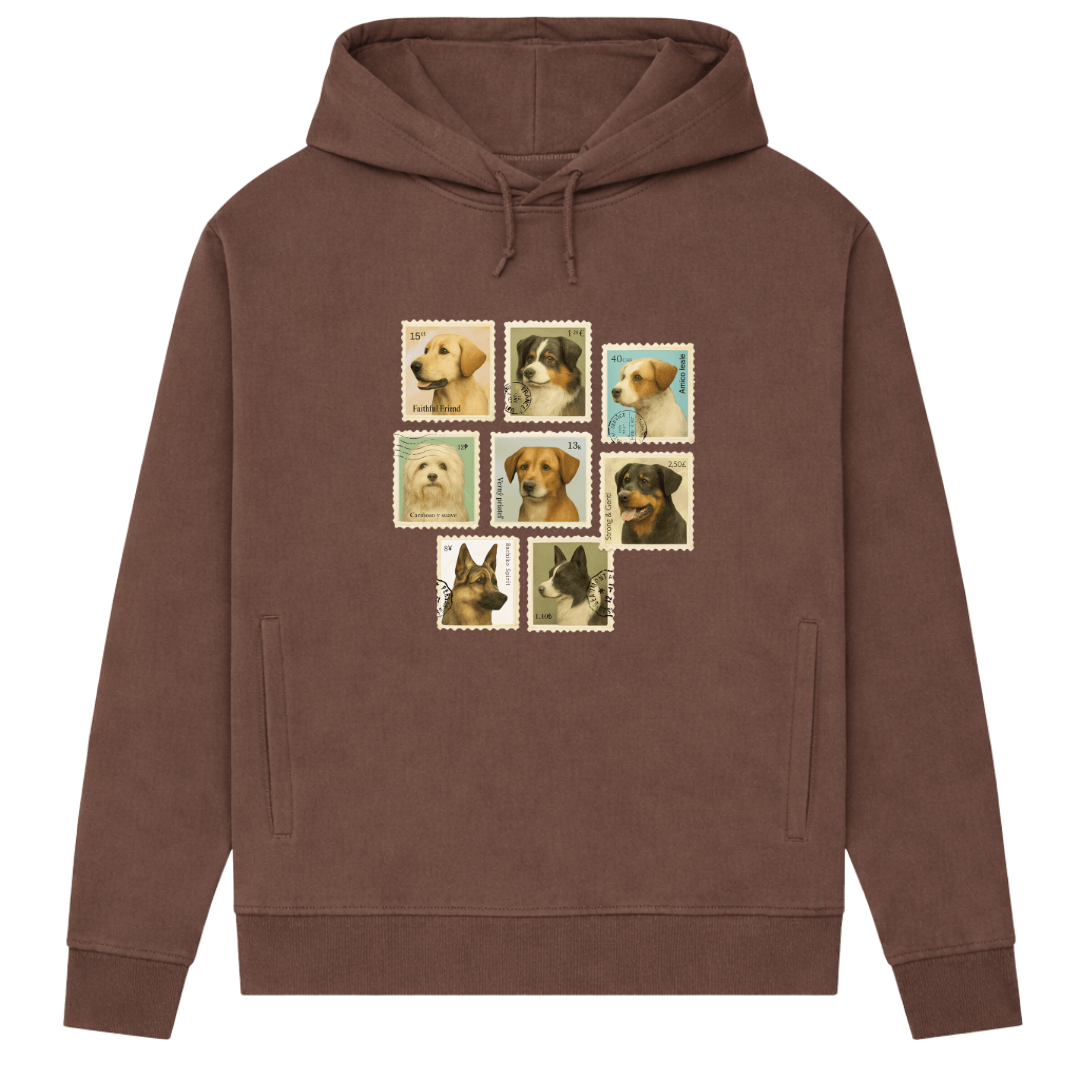 Briefmarken – Hoodie aus Bio-Baumwolle für Damen