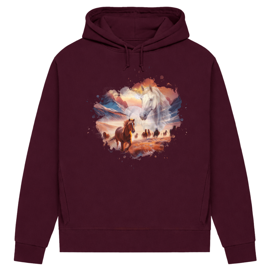 Liebe zu Pferden - Hoodie aus Bio-Baumwolle für Damen