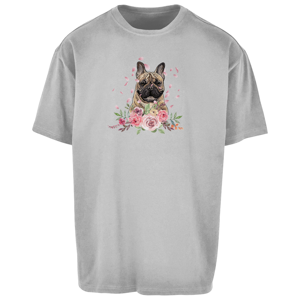 Flower Französische Bulldoge - Oversize T-Shirt - Unisex