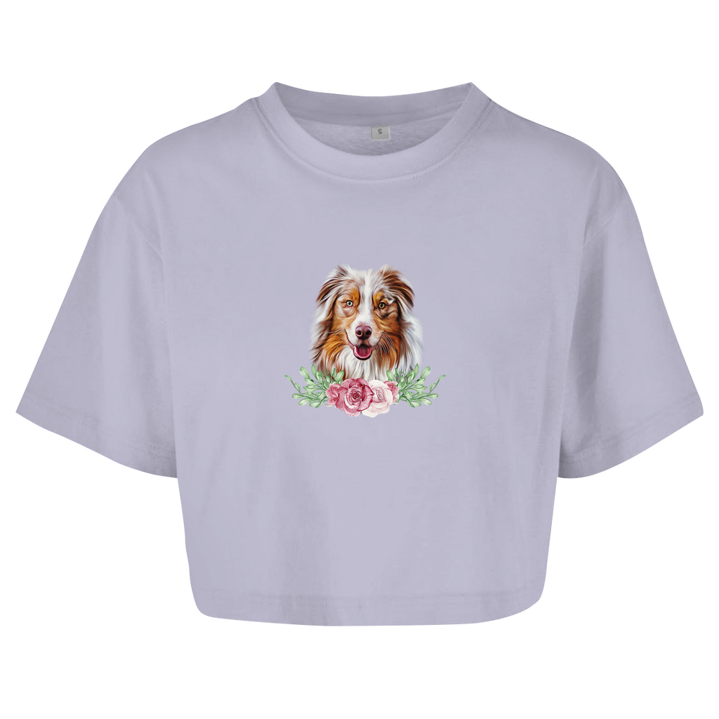 Flower Australian Shepherd - Oversize Crop Top für Damen