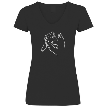 Wahre Liebe Stehohren - V-Shirt für Damen