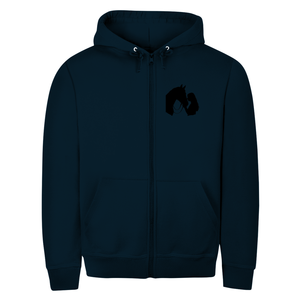 Reiten- Zipper-Hoodie Unisex | Rückendruck