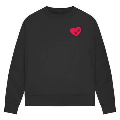 Pfötchen Im Herz - Bio-Sweatshirt für Damen |Brustmotiv