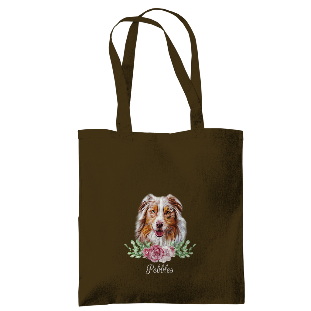 Flower Australian Shepherd - Tragetasche - Dein Wunschtext