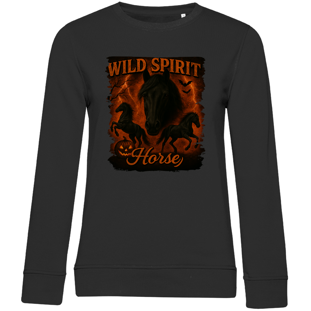 Black & Fire Horse - Bio-Sweatshirt für Damen
