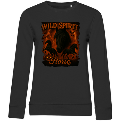 Black & Fire Horse - Bio-Sweatshirt für Damen