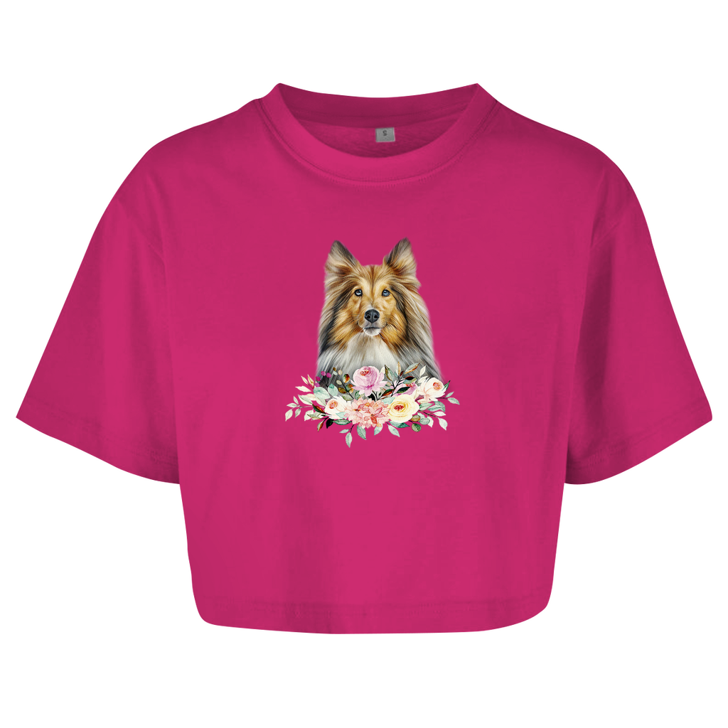 Flower Flower Sheltie - Oversize Crop Top für Damen