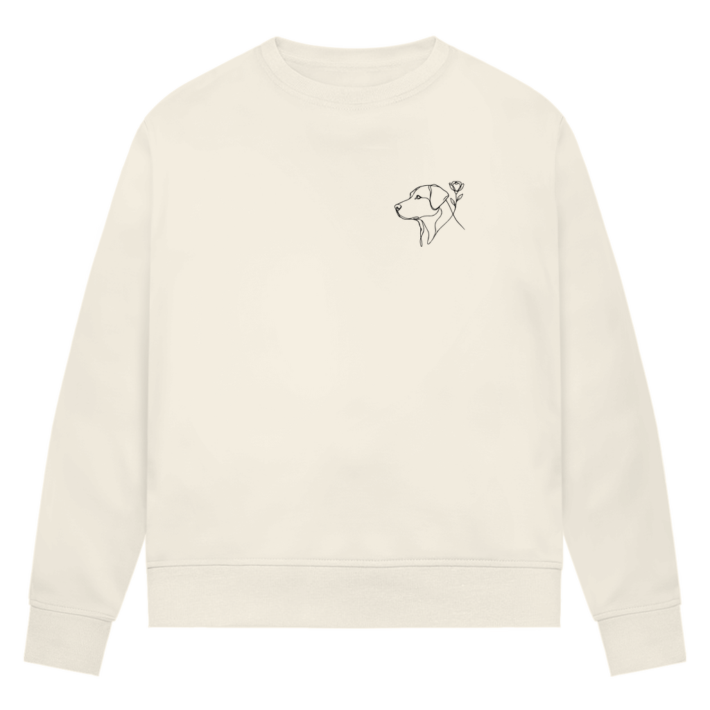 Paw & Flower Vibes - Bio-Sweatshirt für Damen |Brustmotiv