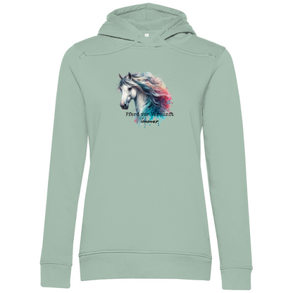 Pferd vor Vernunft - Bio-Hoodie für Damen