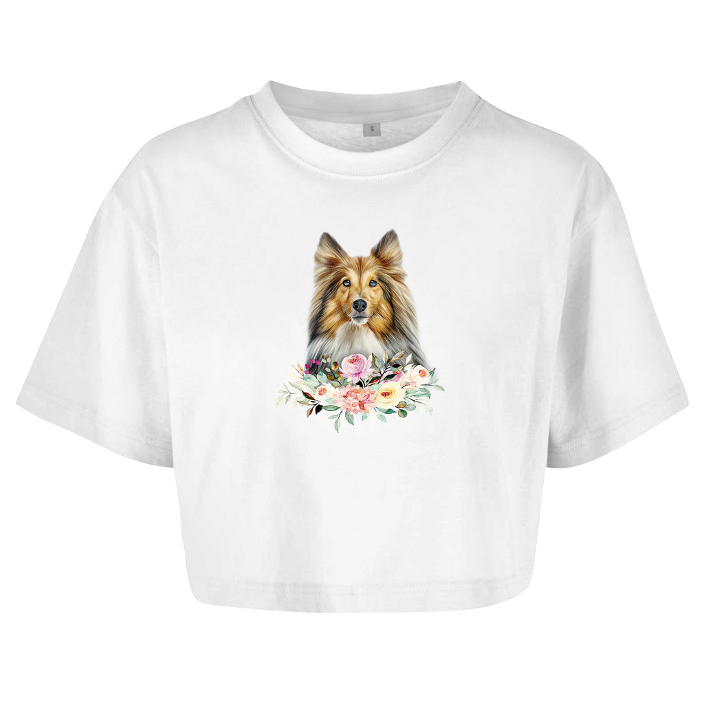 Flower Flower Sheltie - Oversize Crop Top für Damen