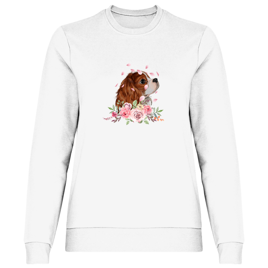 Flower Cavalier King Charles -  Sweatshirt für Damen