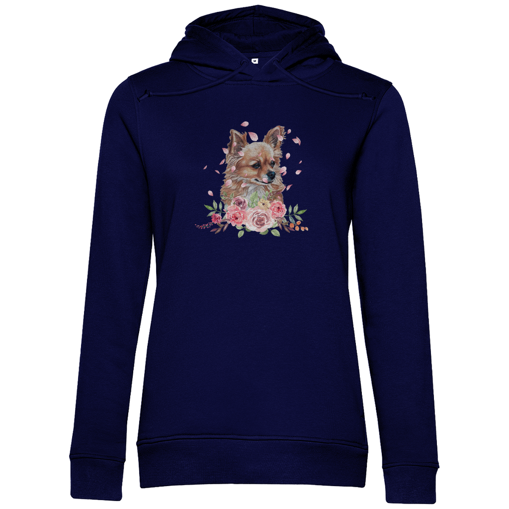 Flower Chihuahua - Bio-Hoodie für Damen