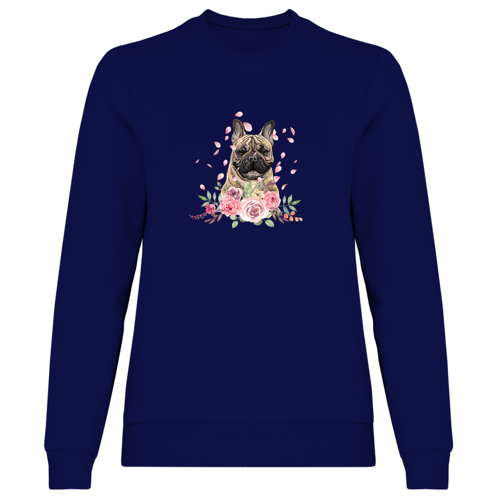 Flower Französische Bulldogge - Sweatshirt für Damen