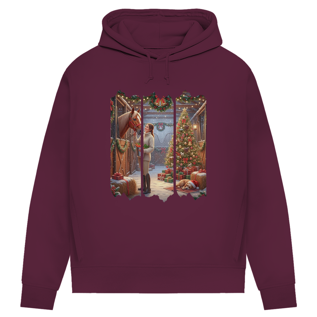 Weihnachtszauber im Stall - Bio-Hoodie für Damen