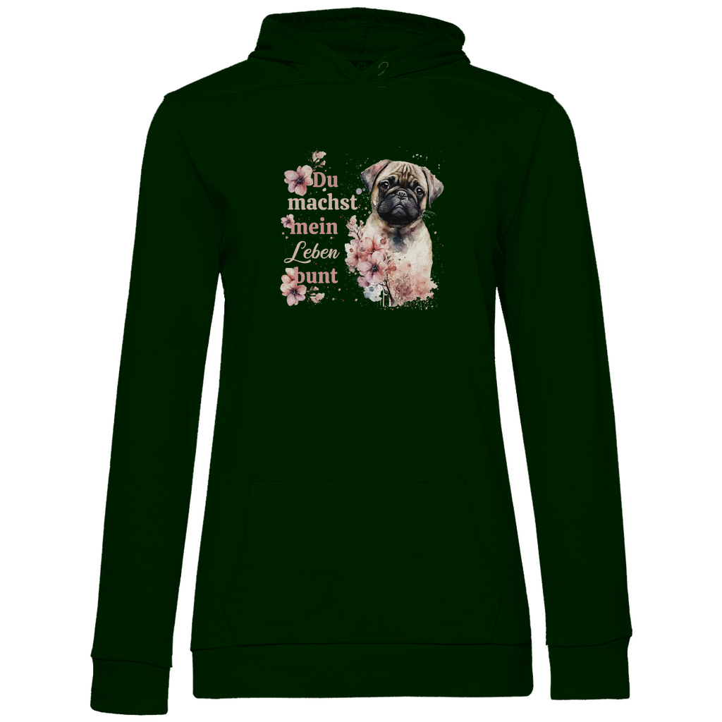 Pastell Mops - Hoodie für Damen