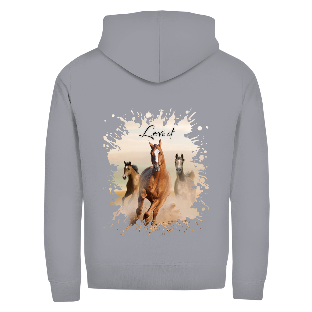 Pferdepower - Zipper-Hoodie Unisex | Rückendruck