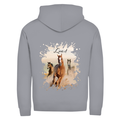 Pferdepower - Zipper-Hoodie Unisex | Rückendruck