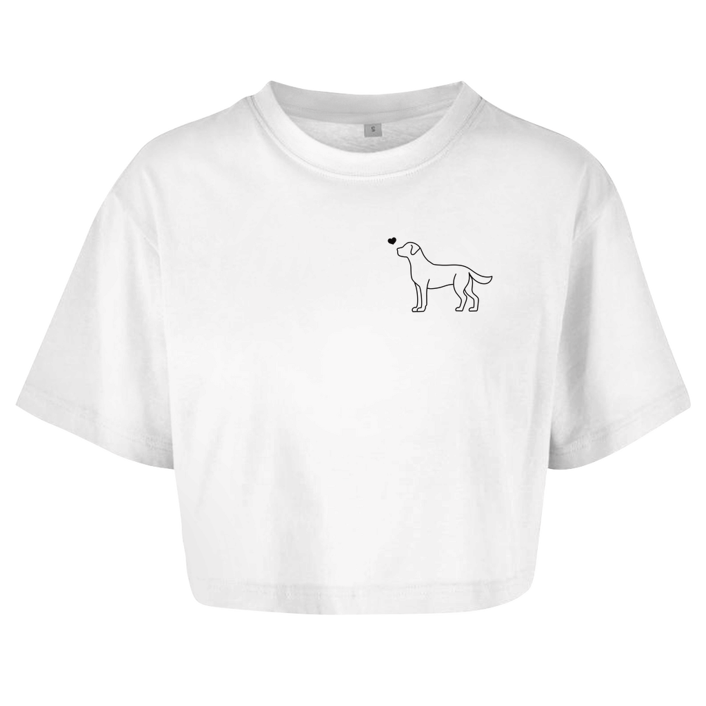 Labrador mit Herz - Oversize Crop Top für Damen