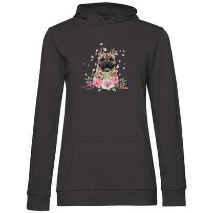 Flower Französische Bulldoge - Hoodie für Damen